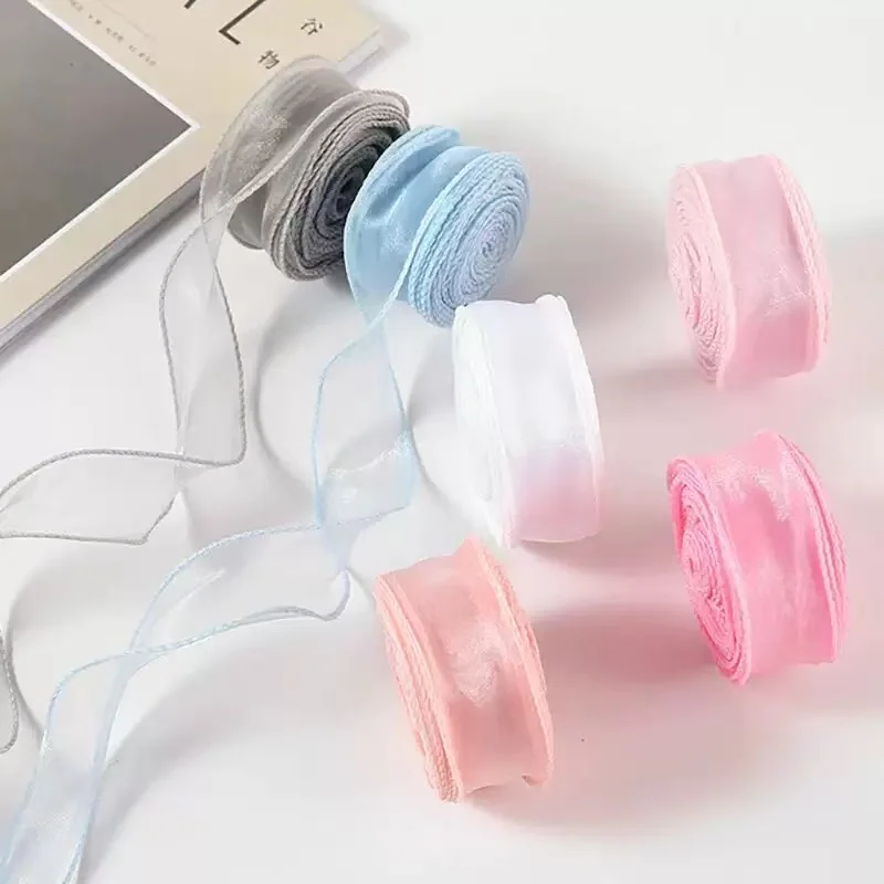 40Mm 10 Yards Fischschwanz-Organzaband, Reflektierendes, Irisierendes Band Mit Gewelltem Rand Für Geschenkverpackungen, Diy-Schleifen, Blumensträuße, Voile-Bänder 40Mm 10 Yards Fischschwanz-Organzaband, Reflektierendes, Irisierendes Band Mit Gewelltem Rand Für Geschenkverpackungen, Diy-Schleifen, Blumensträuße, Voile-Bänder - Image 2
