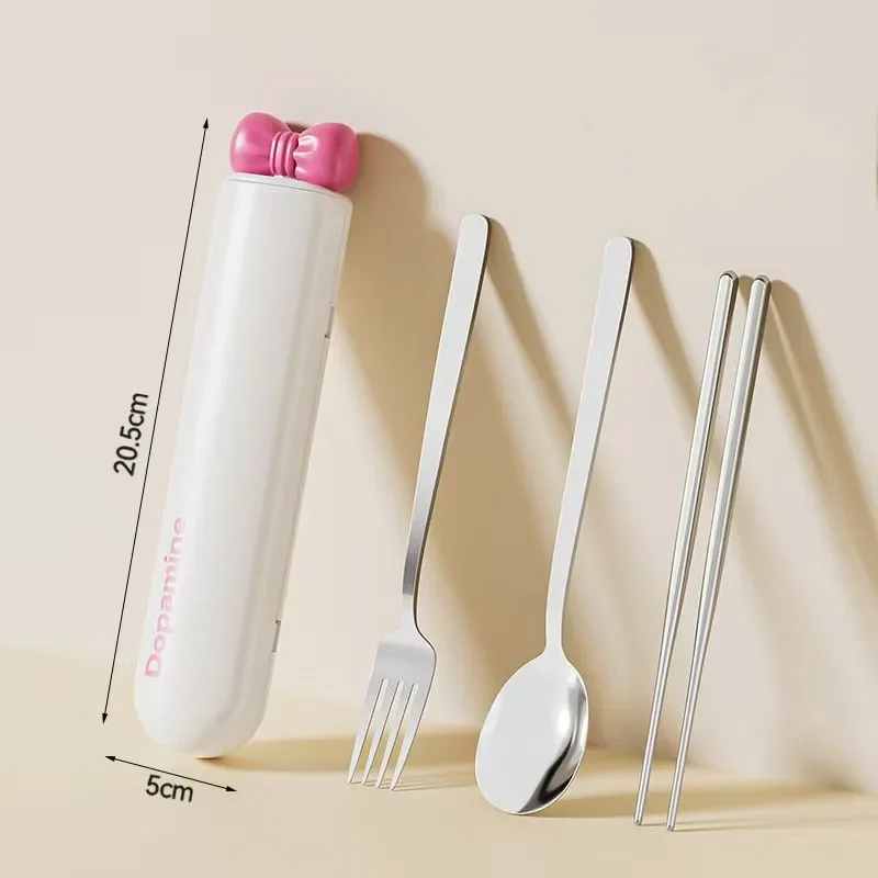 2/3-Teiliges Tragbares Besteckset, Langlebige Gabel, Löffel Und Stäbchen Aus Edelstahl, Bogenförmiges Design Für Picknicks Und Geburtstagsgeschenke 2/3-Teiliges Tragbares Besteckset, Langlebige Gabel, Löffel Und Stäbchen Aus Edelstahl, Bogenförmiges Design Für Picknicks Und Geburtstagsgeschenke - Image 7