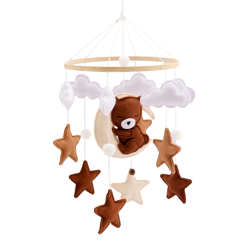 Babymobile Mit Holzrasseln, Weichen Filz-Tierfiguren, Musikbox Und Hängespielzeug Für Neugeborene – Babygeschenke Babymobile Mit Holzrasseln, Weichen Filz-Tierfiguren, Musikbox Und Hängespielzeug Für Neugeborene – Babygeschenke - Image 19