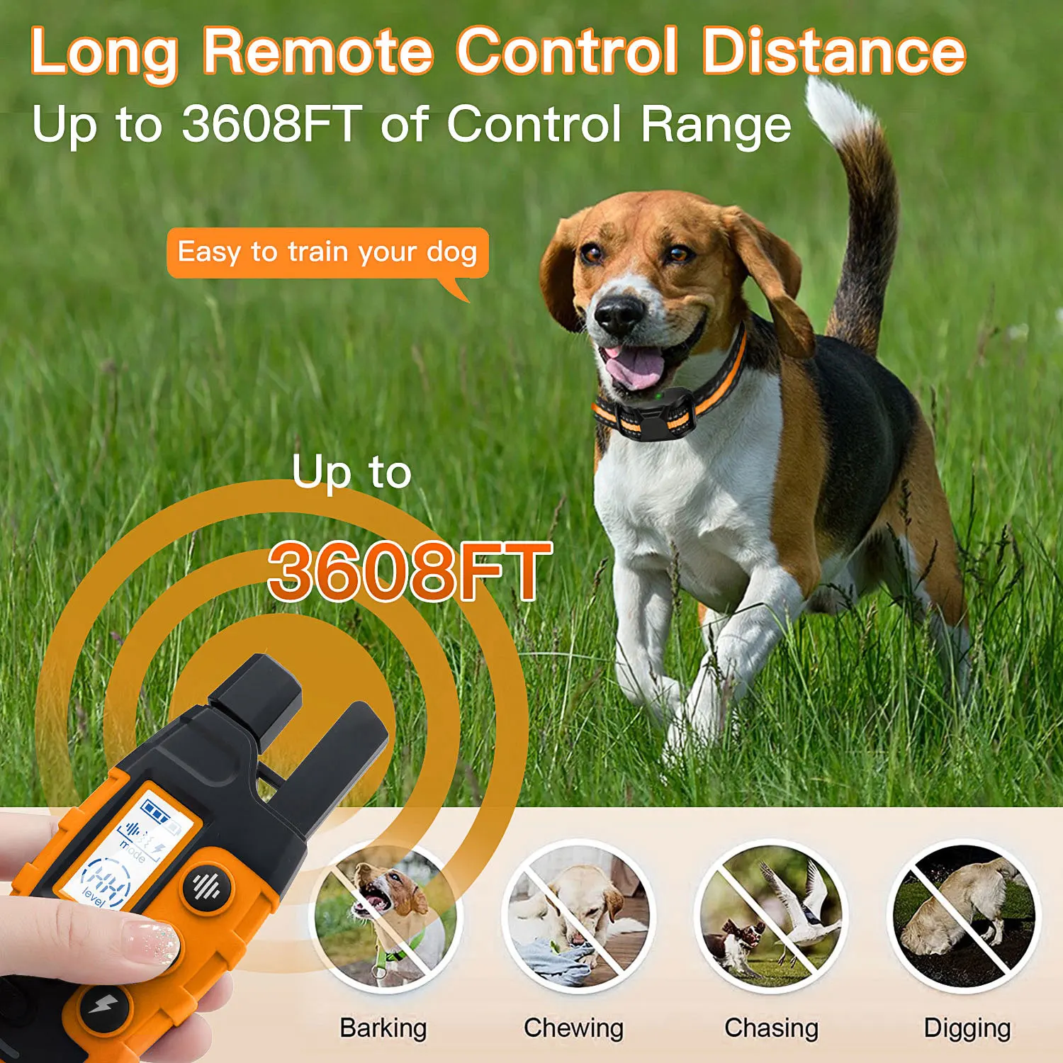 3300Ft Dog Training Collar With Remote Rechargeable Waterproof E Collar Beep Vibration Shock High Quality Pet Training 3300Ft Dog Training Collar With Remote Rechargeable Waterproof E Collar Beep Vibration Shock High Quality Pet Training - Image 3