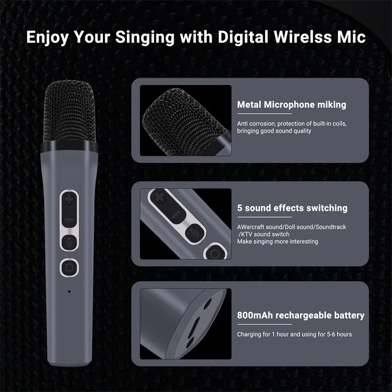 40 W Tragbarer Bluetooth-Lautsprecher – 360° Stereo-Subwoofer, Ipx7 Wasserdicht, Mit Licht Und Zwei Mikrofonen Für Karaoke 40 W Tragbarer Bluetooth-Lautsprecher – 360° Stereo-Subwoofer, Ipx7 Wasserdicht, Mit Licht Und Zwei Mikrofonen Für Karaoke - Image 6