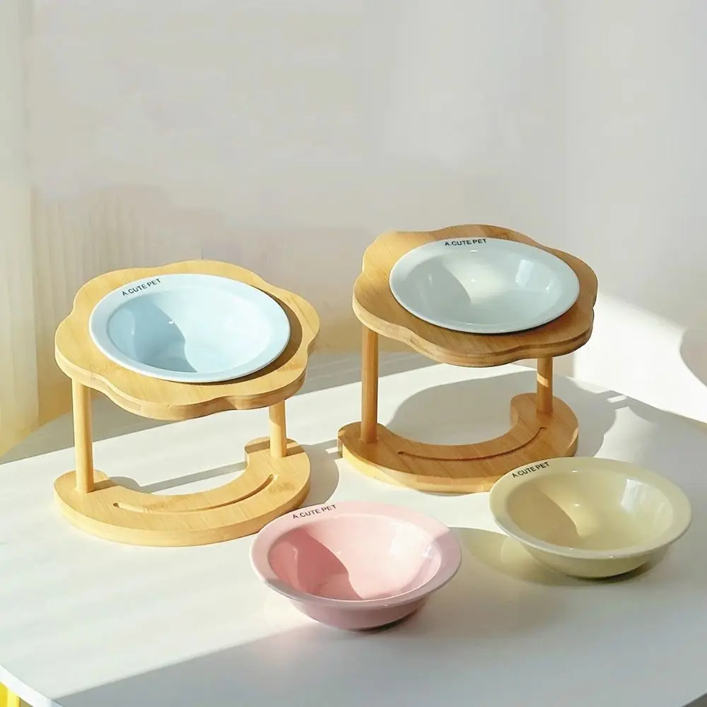 Pet Supplies Ceramic Cat Bowl Wooden Cute Dog Food Feeding Basin Detachable Non-Slip Pet High Foot Bowl Water Container Pet Supplies Ceramic Cat Bowl Wooden Cute Dog Food Feeding Basin Detachable Non-Slip Pet High Foot Bowl Water Container - Image 2