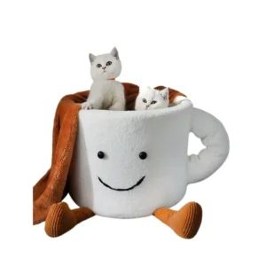 Katzennestbecher, Haustierbett, weiches und bequemes Katzenhaus, halbgeschlossen, verdickt, winterwarm