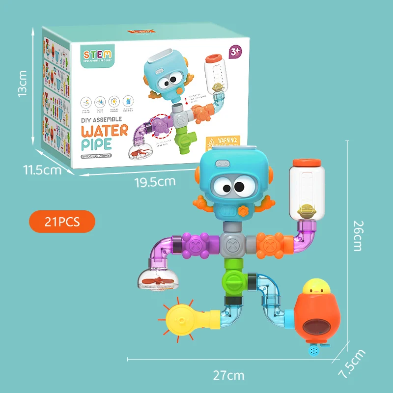 Baby-Badespielzeug Mit Starken Saugnäpfen, Röhren, Spinner, Spritzen, Wasserspielset, Kleinkinder, Kinder, Duschbecken Für 3-Jährige Kinder, Geschenke Baby-Badespielzeug Mit Starken Saugnäpfen, Röhren, Spinner, Spritzen, Wasserspielset, Kleinkinder, Kinder, Duschbecken Für 3-Jährige Kinder, Geschenke - Image 6