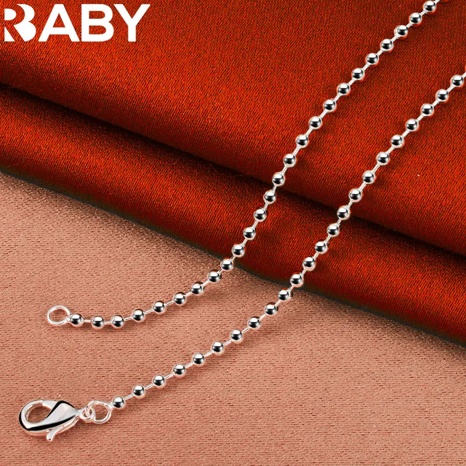 Urbaby 925 Sterling Silver 40-75Cm 2Mm Beads Necklace For Women Anniversary Gift Popular Wild Fashion Romantic Jewelry Urbaby 925 Sterling Silver 40-75Cm 2Mm Beads Necklace For Women Anniversary Gift Popular Wild Fashion Romantic Jewelry