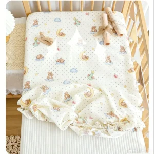 Ultraweiches Komfortables Babybettlaken, Elastisches Spannbettlaken für Standard-Kinderbett Elastisches Tiefes Taschen-Babybettlaken