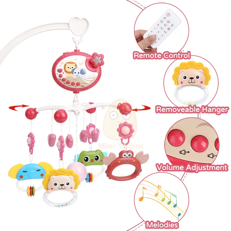 Baby Krippe Mobile Rassel Spielzeug Für 0-12 Monate Infant Rotierenden Musical Projektor Nachtlicht Bett Glocke Pädagogisches Für Neugeborene Geschenk Baby Krippe Mobile Rassel Spielzeug Für 0-12 Monate Infant Rotierenden Musical Projektor Nachtlicht Bett Glocke Pädagogisches Für Neugeborene Geschenk - Image 2