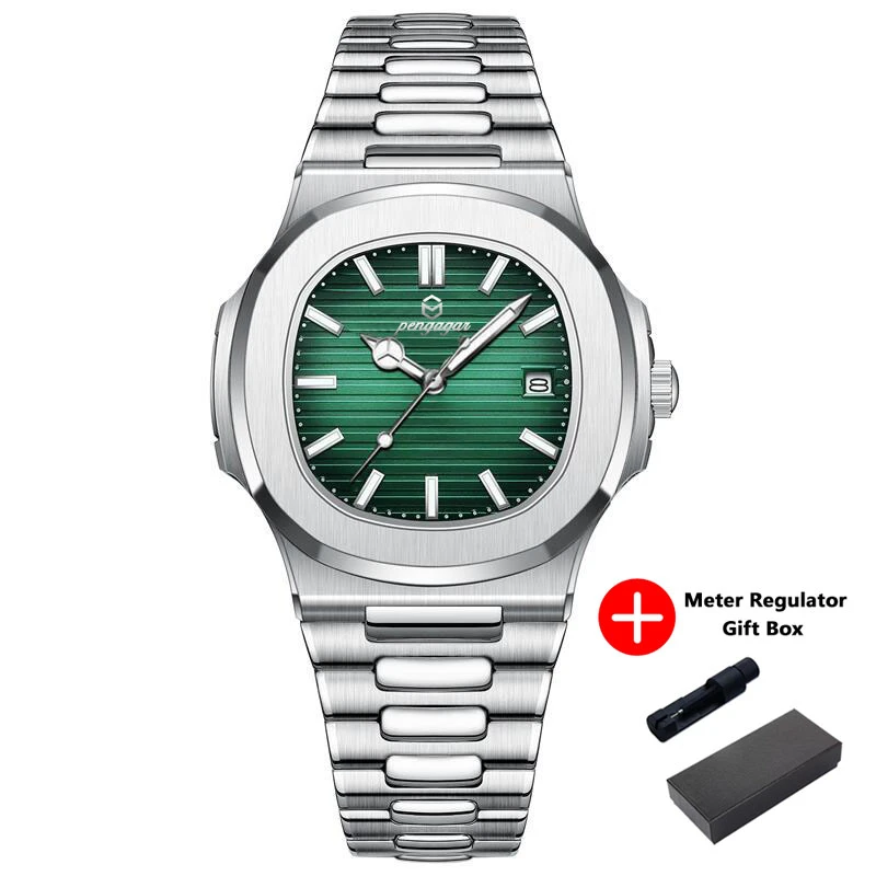 Luxuriöse Quadratische Herren-Armbanduhr, Elegant, Wasserdicht, Leuchtend, Mit Datumsanzeige, Edelstahl, Quarzuhren Für Herren, Weihnachtsgeschenk + Box Reloj Luxuriöse Quadratische Herren-Armbanduhr, Elegant, Wasserdicht, Leuchtend, Mit Datumsanzeige, Edelstahl, Quarzuhren Für Herren, Weihnachtsgeschenk + Box Reloj - Image 8