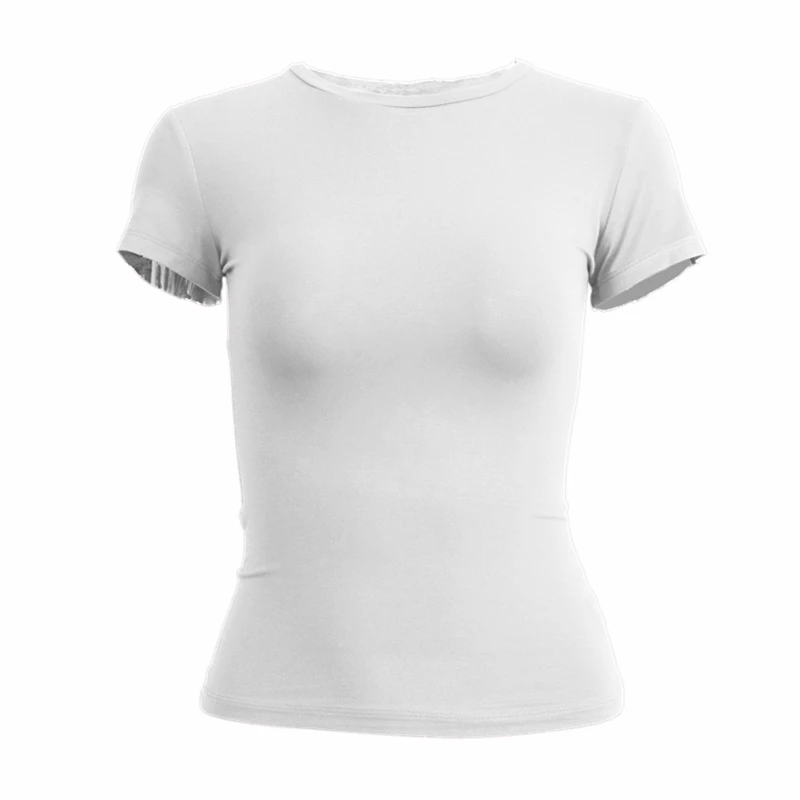 Frau Kleidung Kurzarm T-Shirt Slim Fit Tops Weibliche Oansatz Gestrickte Mantel T-Shirt Straße Tragen Sex Sportliche 2024 Y2K New2410 Frau Kleidung Kurzarm T-Shirt Slim Fit Tops Weibliche Oansatz Gestrickte Mantel T-Shirt Straße Tragen Sex Sportliche 2024 Y2K New2410 - Image 9