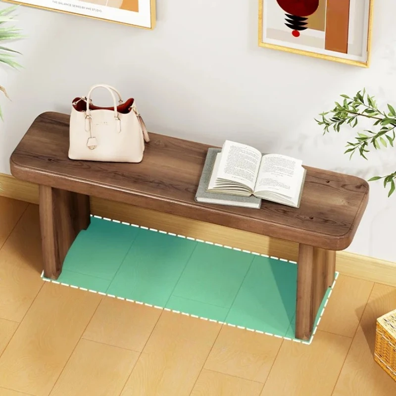 Solid Wood Entryway Bench - Multi-Purpose Stool For Living Room, Sofa Side Table &Amp; Shoe Storage, Rustic Home Decor Solid Wood Entryway Bench - Multi-Purpose Stool For Living Room, Sofa Side Table &Amp; Shoe Storage, Rustic Home Decor - Image 3