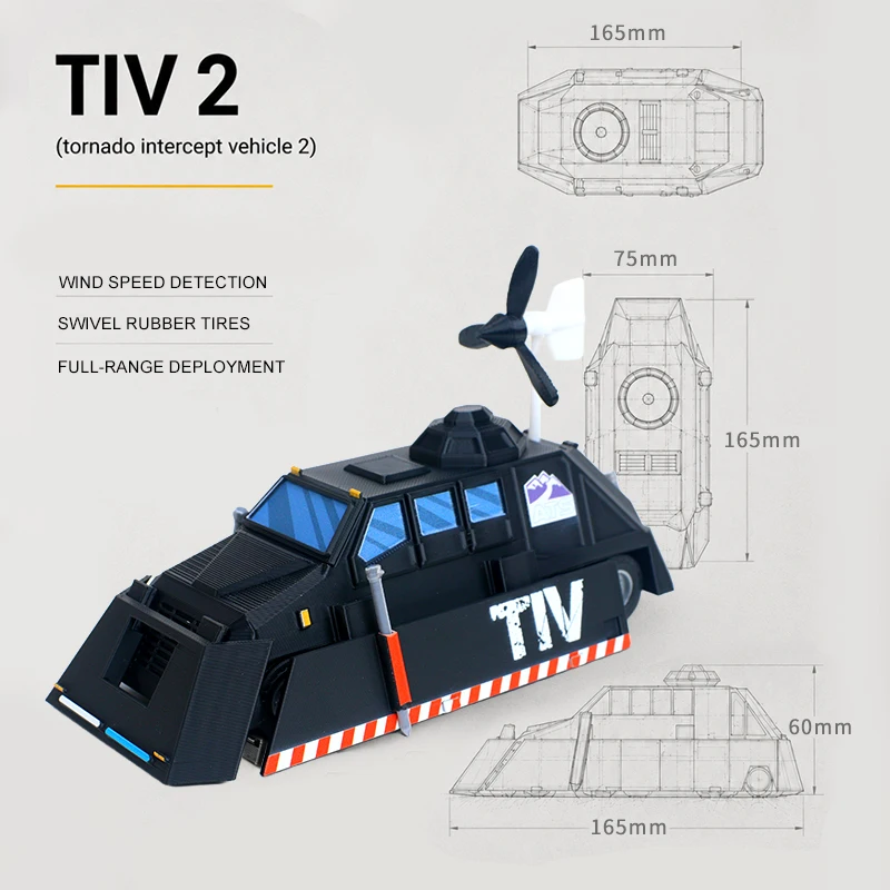 3D-Gedrucktes Tiv2 Einsatzfähiges Tornado-Abfangfahrzeug Statisches Maßstabsmodell Sammlerstück Schreibtisch-Dekoration Geschenk Für Sturmjäger Und Wissenschaftsfans 3D-Gedrucktes Tiv2 Einsatzfähiges Tornado-Abfangfahrzeug Statisches Maßstabsmodell Sammlerstück Schreibtisch-Dekoration Geschenk Für Sturmjäger Und Wissenschaftsfans - Image 5