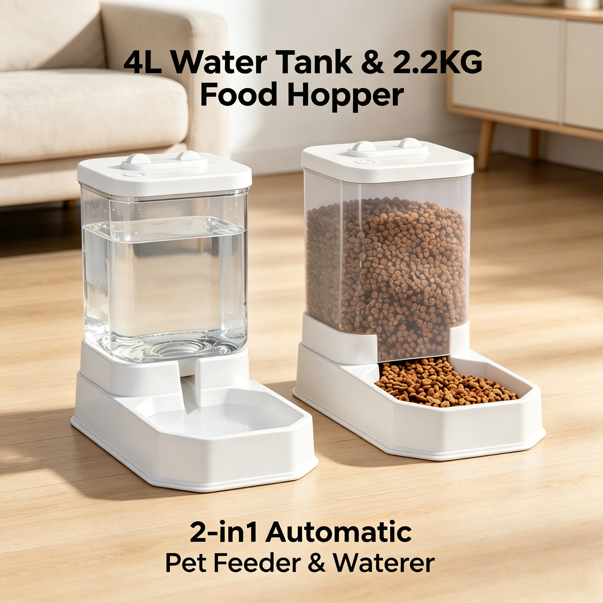 4L Large Capacity Automatic Cat Feeder &Amp; Waterer Set | Gravity Pet Food Dispenser For Cats &Amp; Dogs | Bpa-Free &Amp; Non-Electric Safe 4L Large Capacity Automatic Cat Feeder &Amp; Waterer Set | Gravity Pet Food Dispenser For Cats &Amp; Dogs | Bpa-Free &Amp; Non-Electric Safe - Image 3