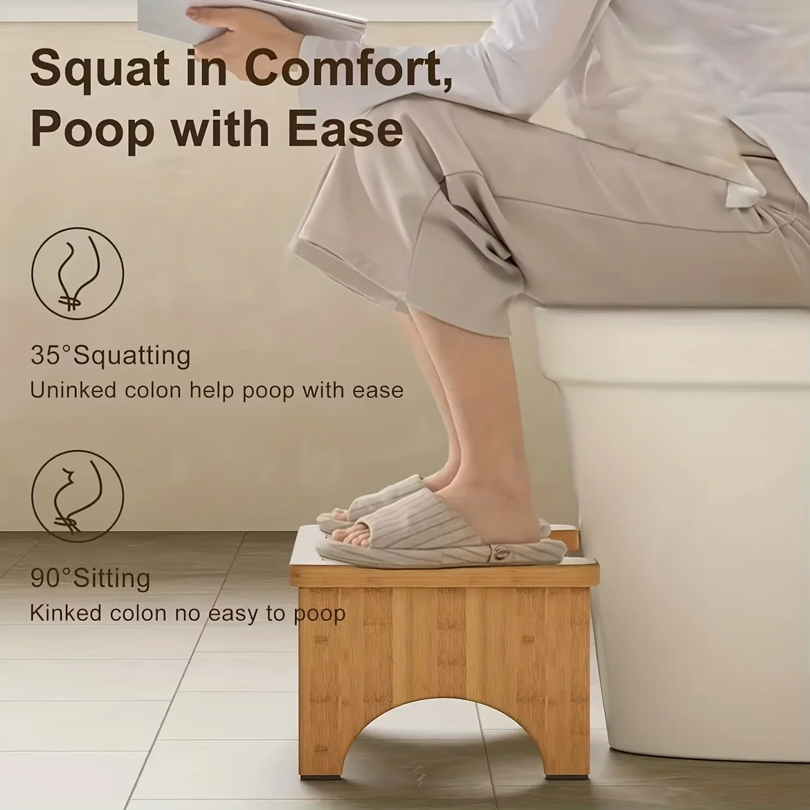 Bamboo Toilet Stool Wooden Squatting Potty Stool For Adults Squat Adult Non-Slip Wood Poop Stool For Bathroom Portable For Kids Bamboo Toilet Stool Wooden Squatting Potty Stool For Adults Squat Adult Non-Slip Wood Poop Stool For Bathroom Portable For Kids - Image 8