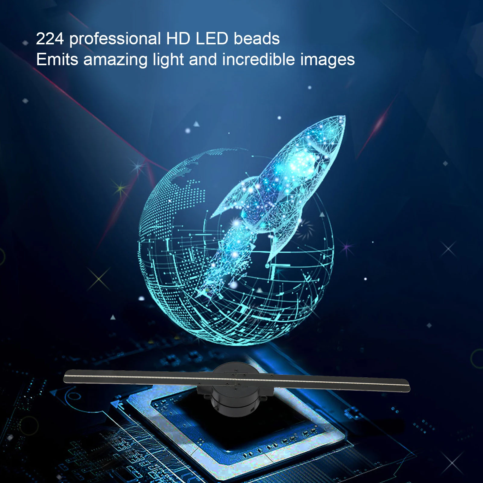3D-Hologramm-Lüfter 16,5 Zoll Mit Wlan – 2000 × 224 Led-Lichtperlen Für Werbung, Geschäft, Laden &Amp; Schaufenster 3D-Hologramm-Lüfter 16,5 Zoll Mit Wlan – 2000 × 224 Led-Lichtperlen Für Werbung, Geschäft, Laden &Amp; Schaufenster - Image 5