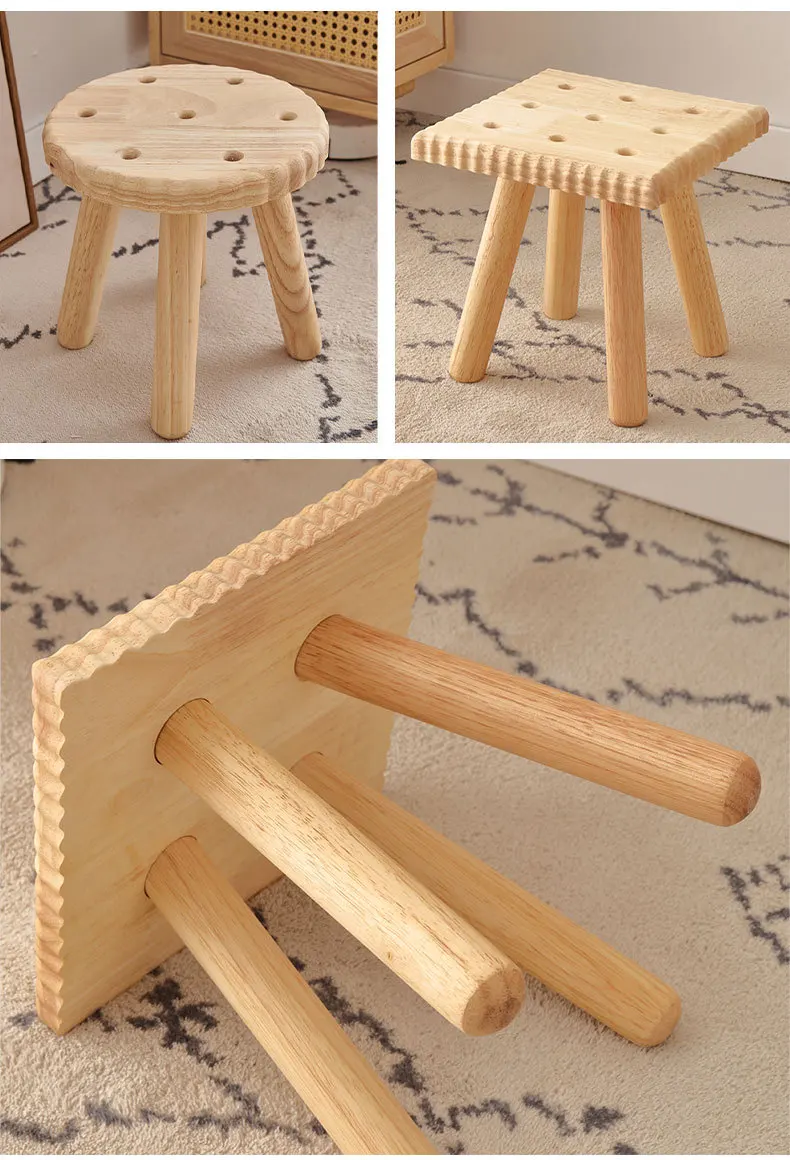 Creative All Solid Wood Small Stool Modern Shoe Stool Kindergarten Original Wood Color Stools Children'S Home Small Stools Creative All Solid Wood Small Stool Modern Shoe Stool Kindergarten Original Wood Color Stools Children'S Home Small Stools - Image 40