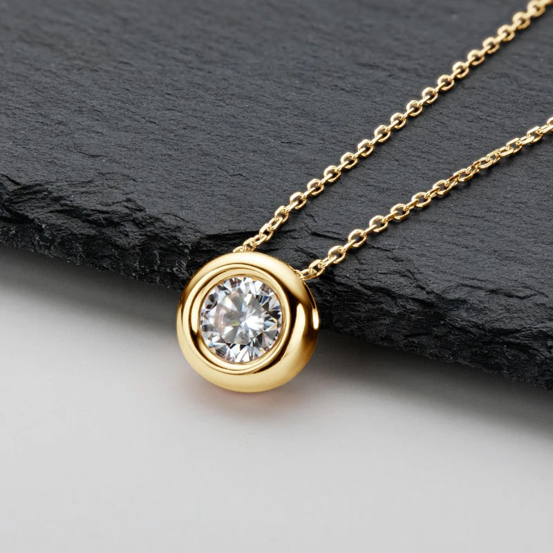 18 Karat Gelb-Roségold Vergoldetes 925Er Silber 3Ct 1-2Ct 9 Mm Lünette Moissanit Anhänger Halskette Für Damen Herren Geschenk Geburtstag Jahrestag 18 Karat Gelb-Roségold Vergoldetes 925Er Silber 3Ct 1-2Ct 9 Mm Lünette Moissanit Anhänger Halskette Für Damen Herren Geschenk Geburtstag Jahrestag - Image 9