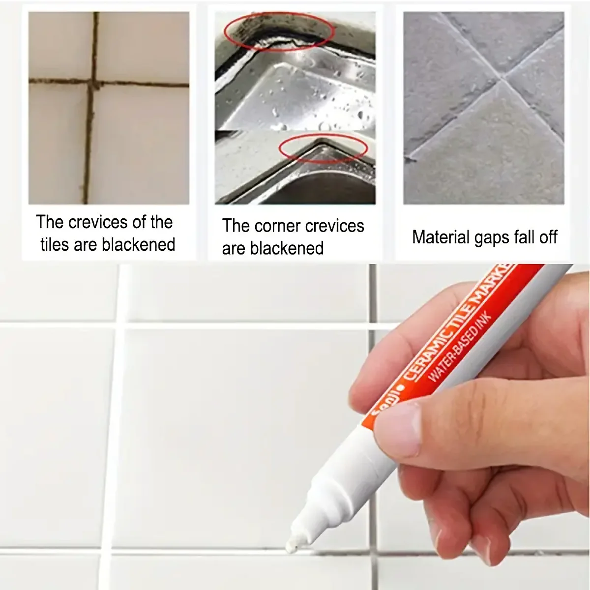 Wasserdichter Fugenstift Für Fliesen – Reparatur- Und Ausbesserungsstift Für Wand- Und Bodenfugen Im Bad, Küche Und Hotel Wasserdichter Fugenstift Für Fliesen – Reparatur- Und Ausbesserungsstift Für Wand- Und Bodenfugen Im Bad, Küche Und Hotel - Image 5