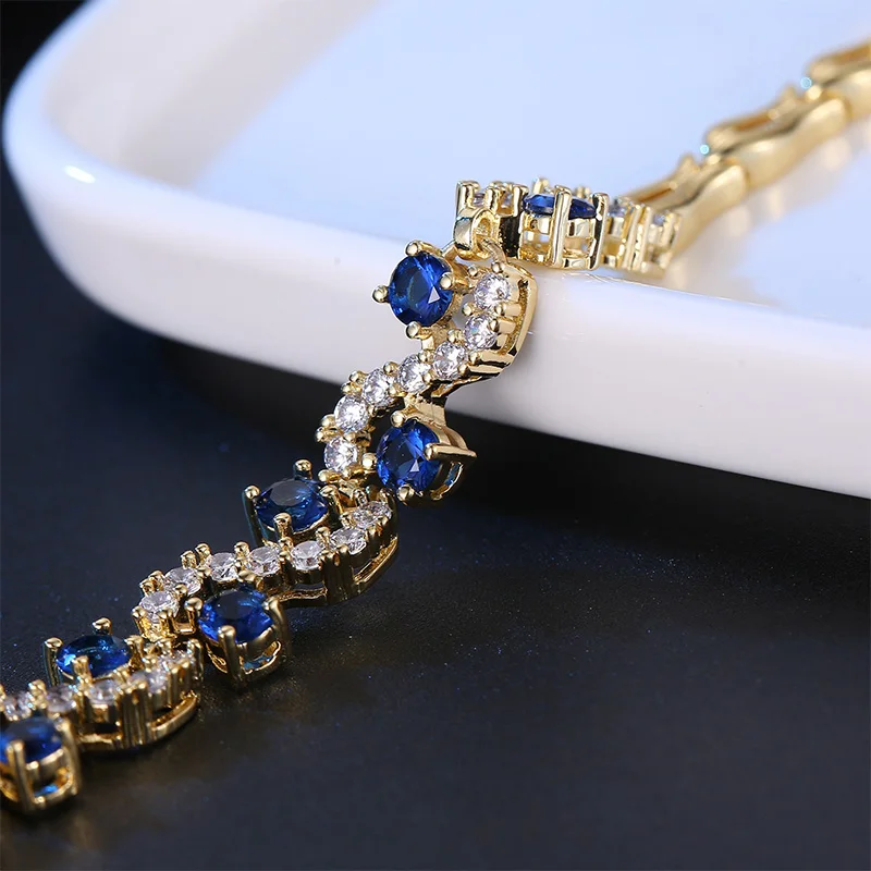 Neues Funkelndes Zirkon-Armband Für Damen, Modisch, Elegant, Charm-Armbänder, Exquisiter Kristall-Edelstein-Schmuck, Dinner-Party-Geschenke Neues Funkelndes Zirkon-Armband Für Damen, Modisch, Elegant, Charm-Armbänder, Exquisiter Kristall-Edelstein-Schmuck, Dinner-Party-Geschenke - Image 4