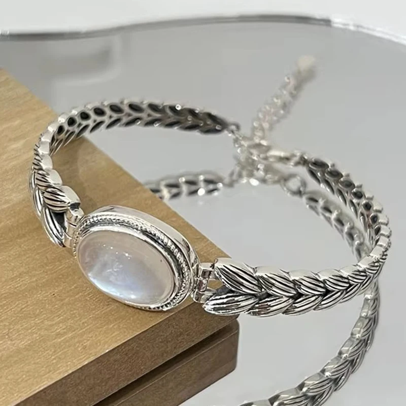 Foxanry Funkelndes Zirkone-Kettenarmband Für Frauen, Paare, Modisch, Kreativ, Hohl, Weizengeometrie, Handgefertigt, Party-Schmuck, Geschenke Foxanry Funkelndes Zirkone-Kettenarmband Für Frauen, Paare, Modisch, Kreativ, Hohl, Weizengeometrie, Handgefertigt, Party-Schmuck, Geschenke - Image 5