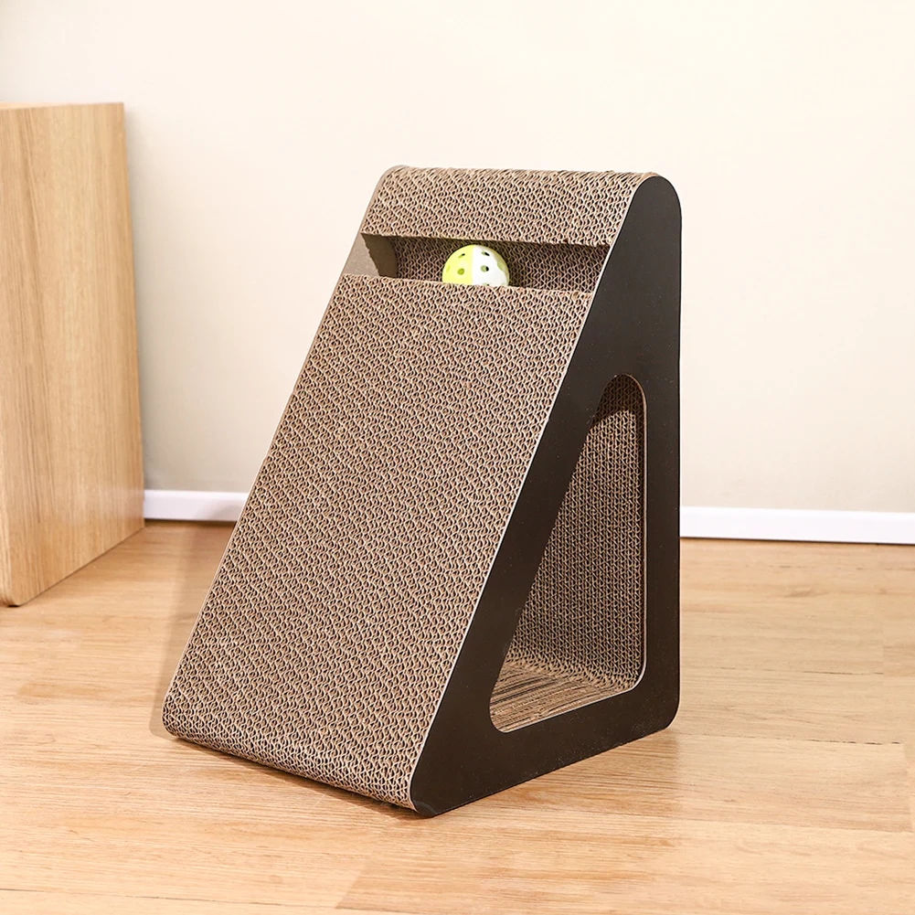 2 In 1 Cat Scratcher Cardboard Triangles Shaped With Spinnings Balls Sturdy Anti-Scratch Relieves Cat Stress Toy For Pet Use 2 In 1 Cat Scratcher Cardboard Triangles Shaped With Spinnings Balls Sturdy Anti-Scratch Relieves Cat Stress Toy For Pet Use - Image 12