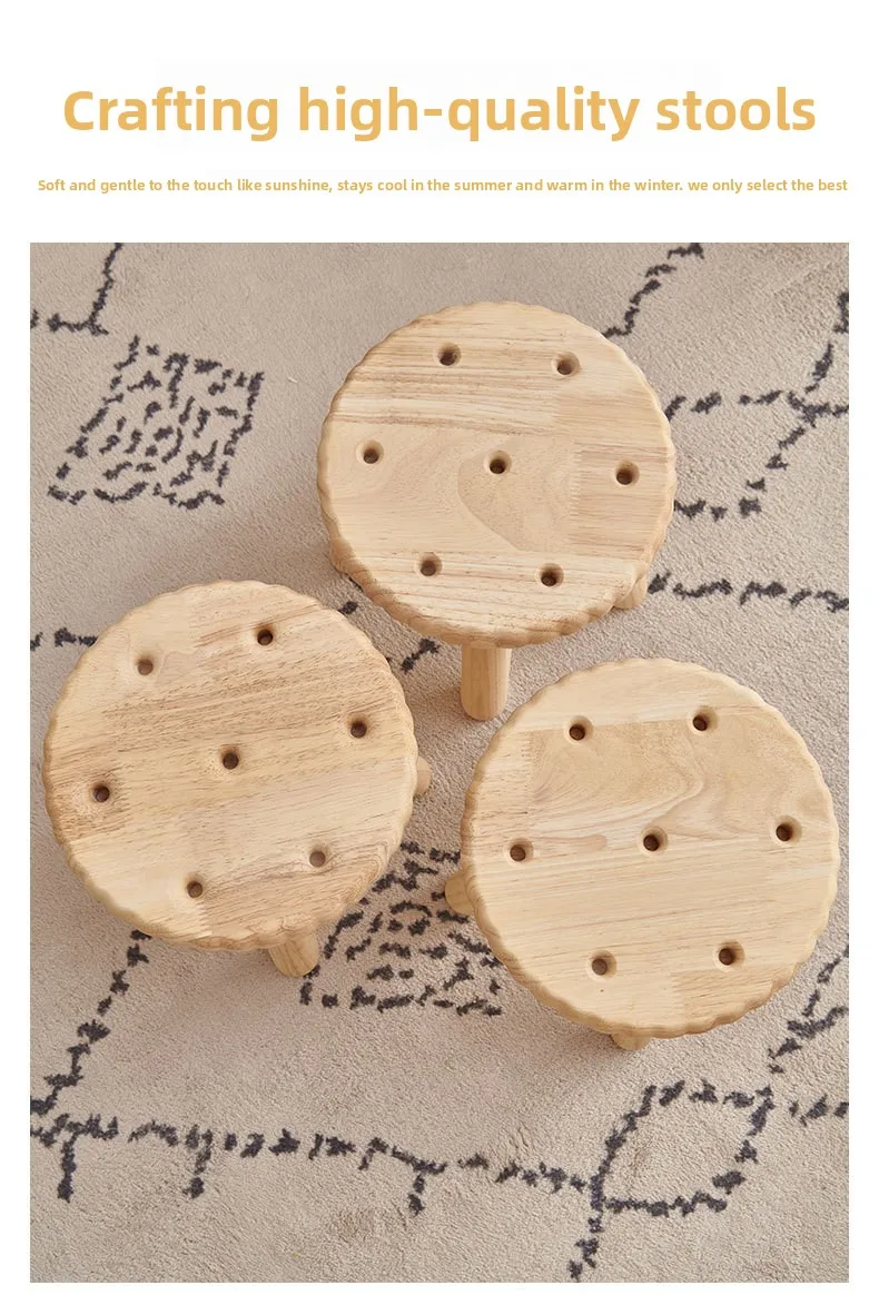 Creative All Solid Wood Small Stool Modern Shoe Stool Kindergarten Original Wood Color Stools Children'S Home Small Stools Creative All Solid Wood Small Stool Modern Shoe Stool Kindergarten Original Wood Color Stools Children'S Home Small Stools - Image 32
