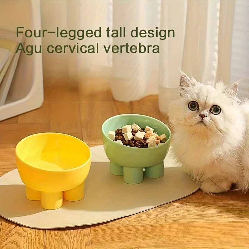 Elevated Cat Bowl With Stand - Durable Plastic Pet Food &Amp; Water Dish, Sleek Modern Neck-Friendly Feeding For Cats &Amp; Dogs Elevated Cat Bowl With Stand - Durable Plastic Pet Food &Amp; Water Dish, Sleek Modern Neck-Friendly Feeding For Cats &Amp; Dogs - Image 4