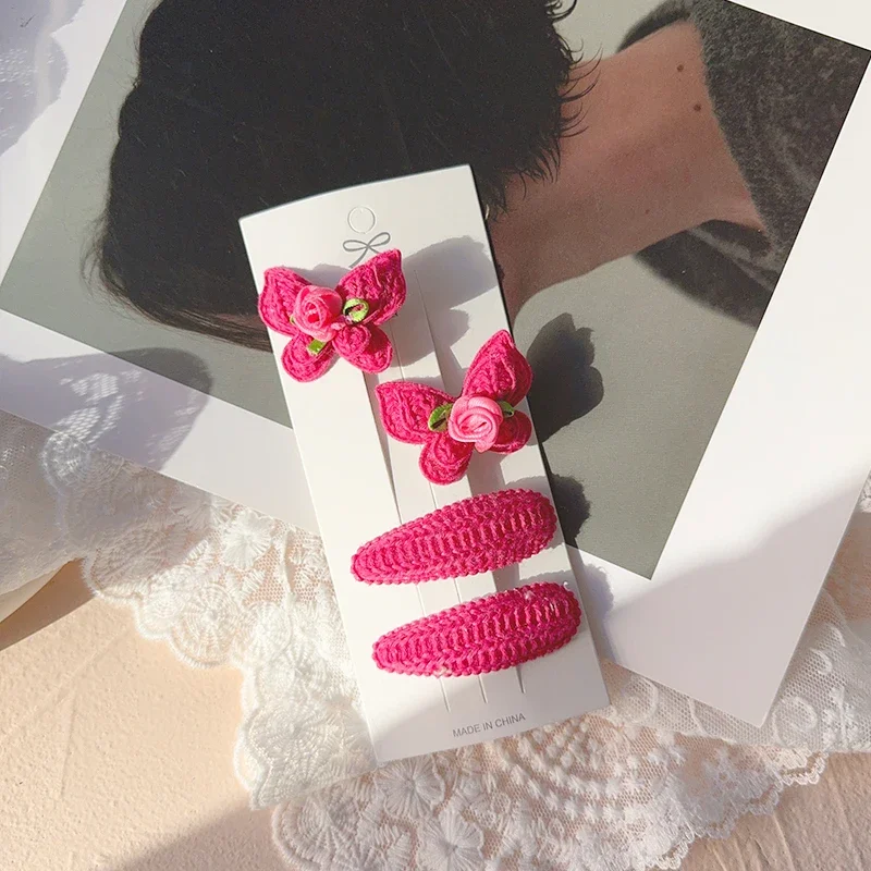 4 Stücke Süße Und Niedliche Kinder Haar Clip Wolle Stricken Kopfbedeckungen Handgemachte Häkeln Schmetterling Legierung Kinder Haarnadeln Großhandel 4 Stücke Süße Und Niedliche Kinder Haar Clip Wolle Stricken Kopfbedeckungen Handgemachte Häkeln Schmetterling Legierung Kinder Haarnadeln Großhandel - Image 7