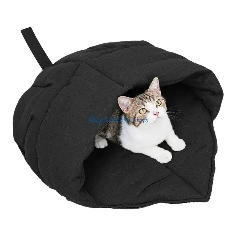 H7Ed Waschbares Katzenbett, Warmes Innenhöhlen-Design, Unterschlupfbett, Weiche Blätter, Nest, Schlafsack Für Kätzchen, Winter H7Ed Waschbares Katzenbett, Warmes Innenhöhlen-Design, Unterschlupfbett, Weiche Blätter, Nest, Schlafsack Für Kätzchen, Winter - Image 9