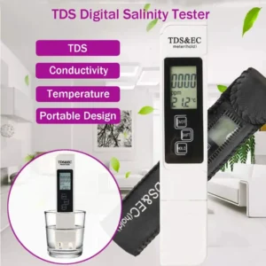1 STÜCK Weißer digitaler Wasserqualitätstester TDS EC Meter Bereich 0 bis 9990 Multifunktionaler Wasserreinheitstemperatur TEMP PPM Tester