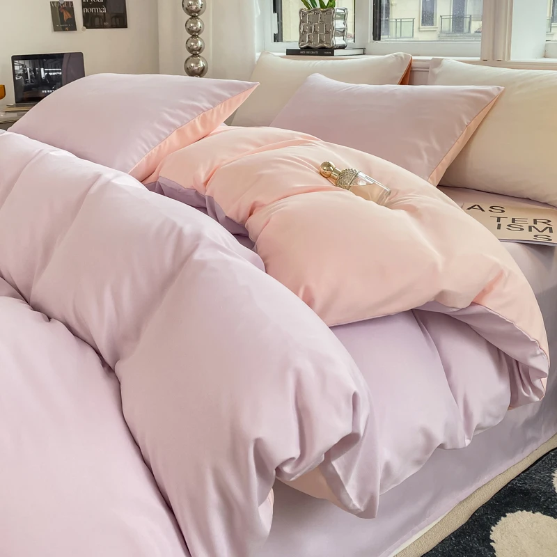 Ins Style Solid Color Duvet Cover Set Washed Cotton Bedclothes Comforter Cover Pillowcase Soft Bedding Sets Quilt Covers 220X240 Ins Style Solid Color Duvet Cover Set Washed Cotton Bedclothes Comforter Cover Pillowcase Soft Bedding Sets Quilt Covers 220X240 - Image 14