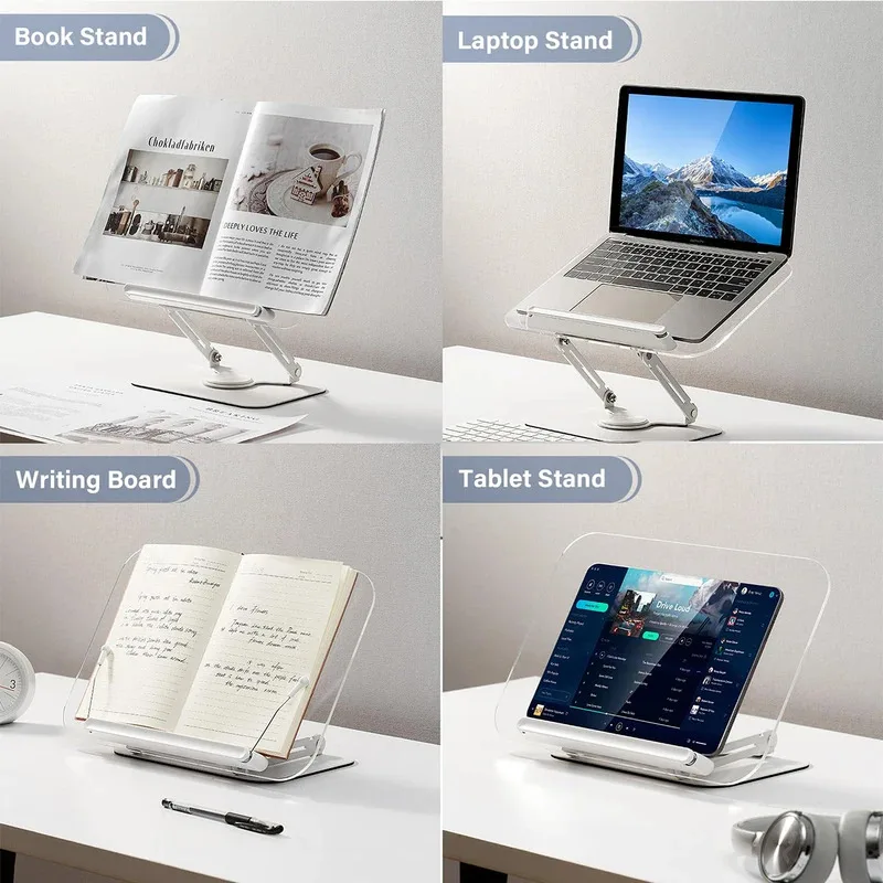 Verstellbarer Buchständer Mit 360°-Drehung – Faltbare Lesestütze Mit Seitenhaltern Für Bücher, Tablets Und Dokumente Verstellbarer Buchständer Mit 360°-Drehung – Faltbare Lesestütze Mit Seitenhaltern Für Bücher, Tablets Und Dokumente - Image 4