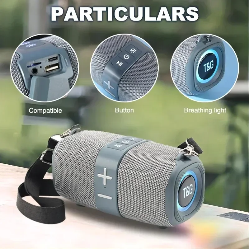 Tg667 Outdoor Bluetooth-Lautsprecher – Bluetooth 5.3, Dual-Lautsprecher, Subwoofer, Rgb-Licht, Fm-Radio, Tf-Karte &Amp; Usb Tg667 Outdoor Bluetooth-Lautsprecher – Bluetooth 5.3, Dual-Lautsprecher, Subwoofer, Rgb-Licht, Fm-Radio, Tf-Karte &Amp; Usb - Image 4