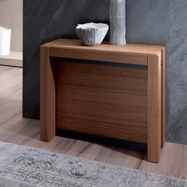 Solid Wood Folding Dining Table, Retractable, Nordic, Rectangular Foldable, Household, Apartment Invisible Dining Customizable Solid Wood Folding Dining Table, Retractable, Nordic, Rectangular Foldable, Household, Apartment Invisible Dining Customizable - Image 2