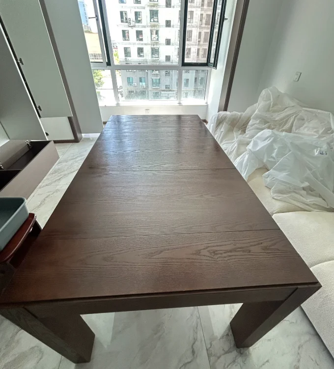 Solid Wood Folding Dining Table, Retractable, Nordic, Rectangular Foldable, Household, Apartment Invisible Dining Customizable Solid Wood Folding Dining Table, Retractable, Nordic, Rectangular Foldable, Household, Apartment Invisible Dining Customizable - Image 16