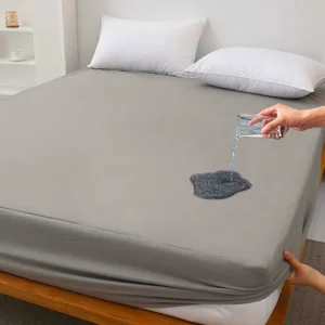 Weiches graues wasserdichtes Spannbetttuch, 1 Stück, atmungsaktiver Matratzenschonerbezug, Queen King Twin Full Bed Size