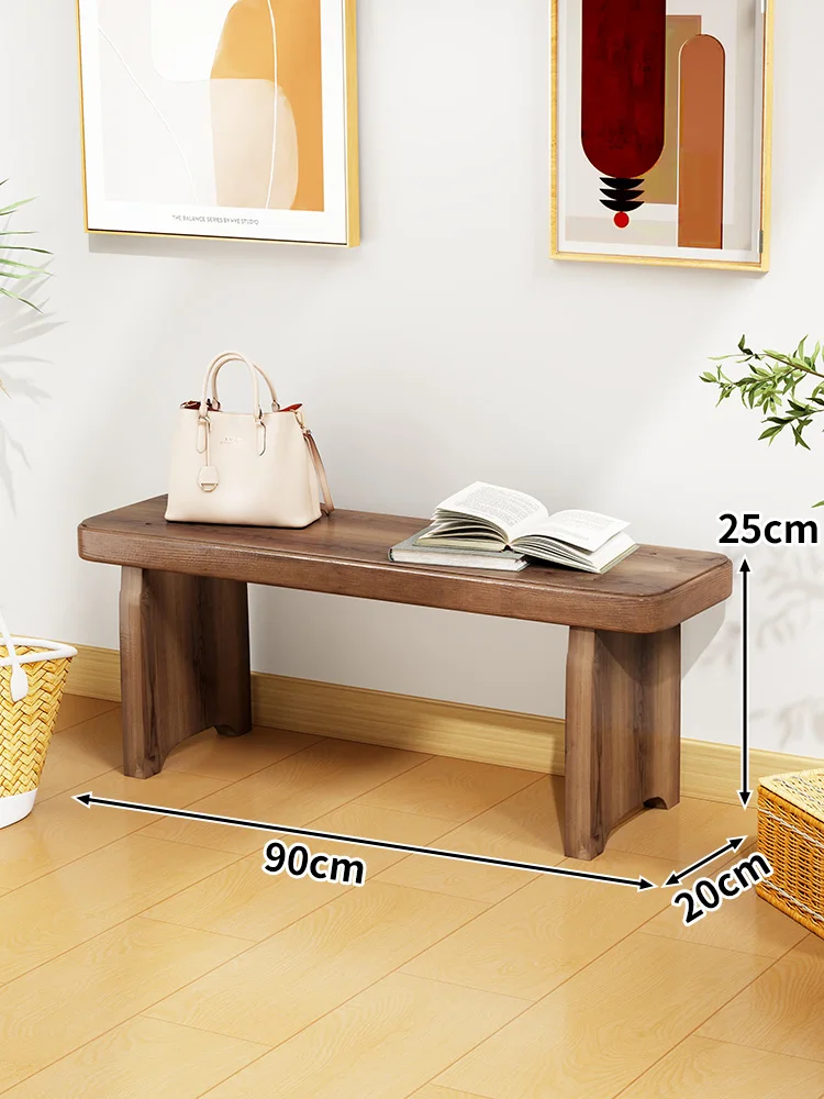 Solid Wood Entryway Bench - Multi-Purpose Stool For Living Room, Sofa Side Table &Amp; Shoe Storage, Rustic Home Decor Solid Wood Entryway Bench - Multi-Purpose Stool For Living Room, Sofa Side Table &Amp; Shoe Storage, Rustic Home Decor - Image 15