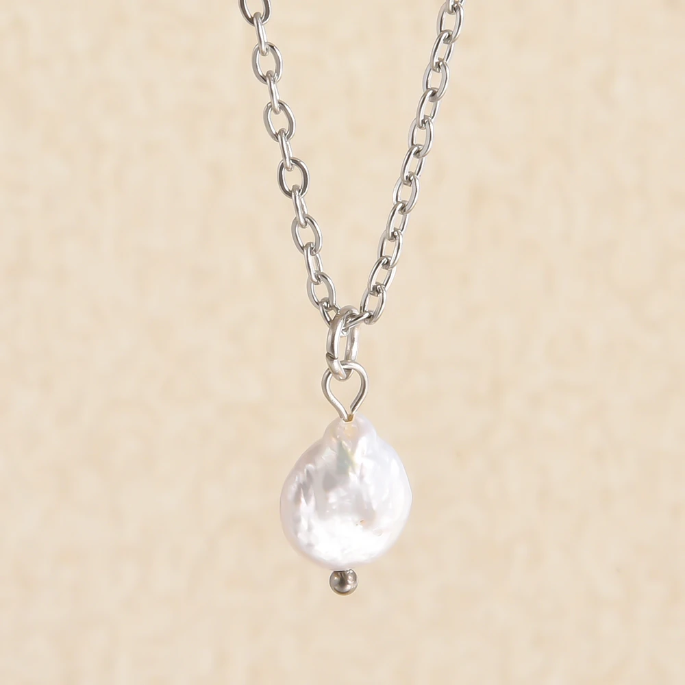 Echte Unregelmäßige Natürliche Süßwasserperlen Anhänger Halsketten Edelstahl O Gliederkette 45/50/60 Cm Modeschmuck Halskette Echte Unregelmäßige Natürliche Süßwasserperlen Anhänger Halsketten Edelstahl O Gliederkette 45/50/60 Cm Modeschmuck Halskette - Image 29
