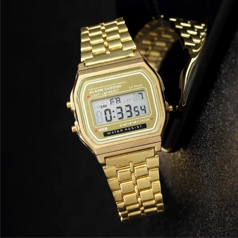 Luxuriöse Led Digital Herrenuhr Edelstahl Elektronische Armbanduhr Schlichte Business Gold Silber Reloj Hombre Luxuriöse Led Digital Herrenuhr Edelstahl Elektronische Armbanduhr Schlichte Business Gold Silber Reloj Hombre - Image 5