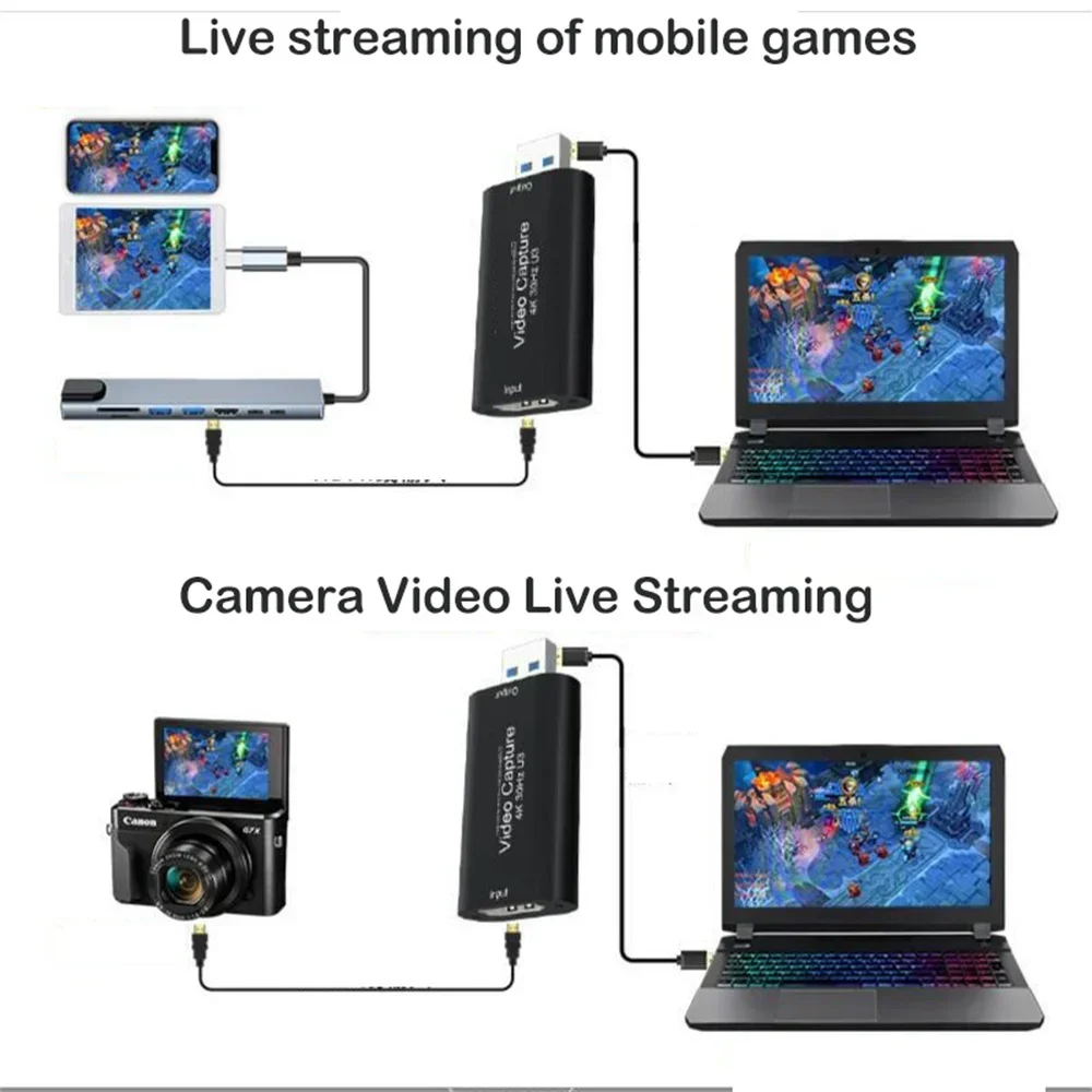 4K Hdmi-Video-Aufnahmekarte Usb 3.0/2.0 – Video Grabber Für Ps4, Gaming, Dvd, Camcorder, Kamera &Amp; Live-Streaming 4K Hdmi-Video-Aufnahmekarte Usb 3.0/2.0 – Video Grabber Für Ps4, Gaming, Dvd, Camcorder, Kamera &Amp; Live-Streaming - Image 3