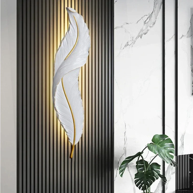 Moderne Wohnzimmer Korridor Beleuchtung Wand Lampe Nordic Wohnkultur Schlafzimmer Nacht Lampen Licht Luxus Kreative Led Feder Lampe Moderne Wohnzimmer Korridor Beleuchtung Wand Lampe Nordic Wohnkultur Schlafzimmer Nacht Lampen Licht Luxus Kreative Led Feder Lampe - Image 2