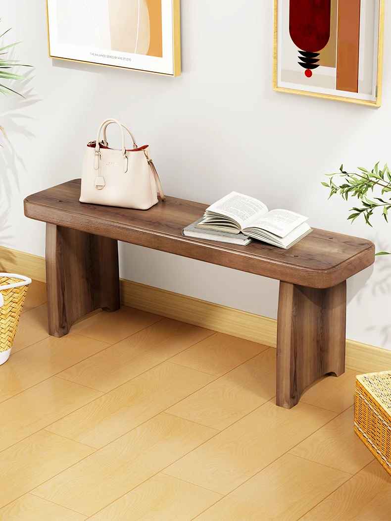 Solid Wood Entryway Bench - Multi-Purpose Stool For Living Room, Sofa Side Table &Amp; Shoe Storage, Rustic Home Decor Solid Wood Entryway Bench - Multi-Purpose Stool For Living Room, Sofa Side Table &Amp; Shoe Storage, Rustic Home Decor - Image 17