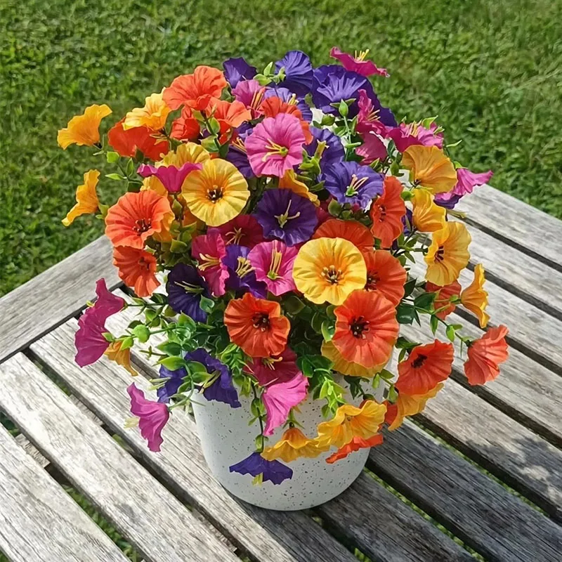 4 Bündel Helle Künstliche Eukalyptus-Blumen | Morning Glory Blumen, (7 Zweige Pro Bund, 3 Blumen Pro Zweig, 4 Bündel Insgesamt 84 Blumen) Mehrfarbige Künstliche Blumenarrangements, Lebendige 4 Farben, Hochwertige Kunststoff-Hängedekorationen, Für Balkon, Terrasse, Blumenkästen, Hochzeits- Und 4 Bündel Helle Künstliche Eukalyptus-Blumen | Morning Glory Blumen, (7 Zweige Pro Bund, 3 Blumen Pro Zweig, 4 Bündel Insgesamt 84 Blumen) Mehrfarbige Künstliche Blumenarrangements, Lebendige 4 Farben, Hochwertige Kunststoff-Hängedekorationen, Für Balkon, Terrasse, Blumenkästen, Hochzeits- Und - Image 2