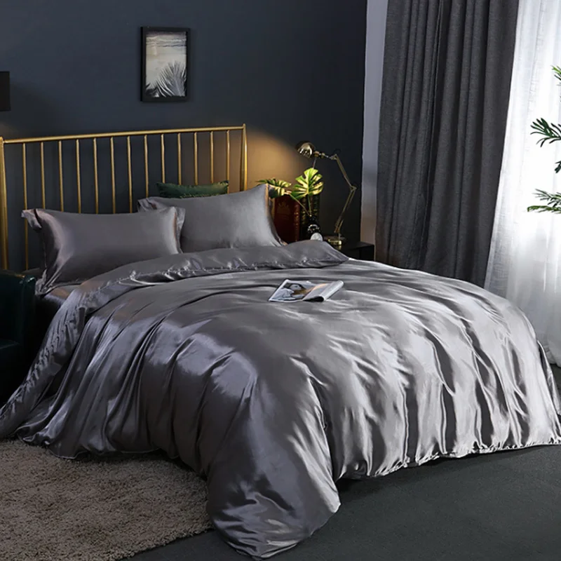 Bedding Duvet Cover Set Soft Silky Textured Comforter Cover With Corner Ties And Zipper Closure, Envelop Pillowcase Bedding Duvet Cover Set Soft Silky Textured Comforter Cover With Corner Ties And Zipper Closure, Envelop Pillowcase - Image 12