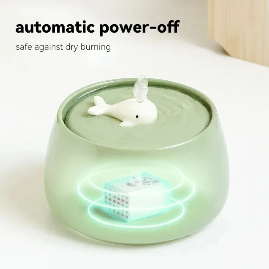 Ceramic Water Fountain Cat Charging Pet Water Feeders Dogs Automatic Circulating Filtration Flow Water Dispenser Cat Accessories Ceramic Water Fountain Cat Charging Pet Water Feeders Dogs Automatic Circulating Filtration Flow Water Dispenser Cat Accessories - Image 6