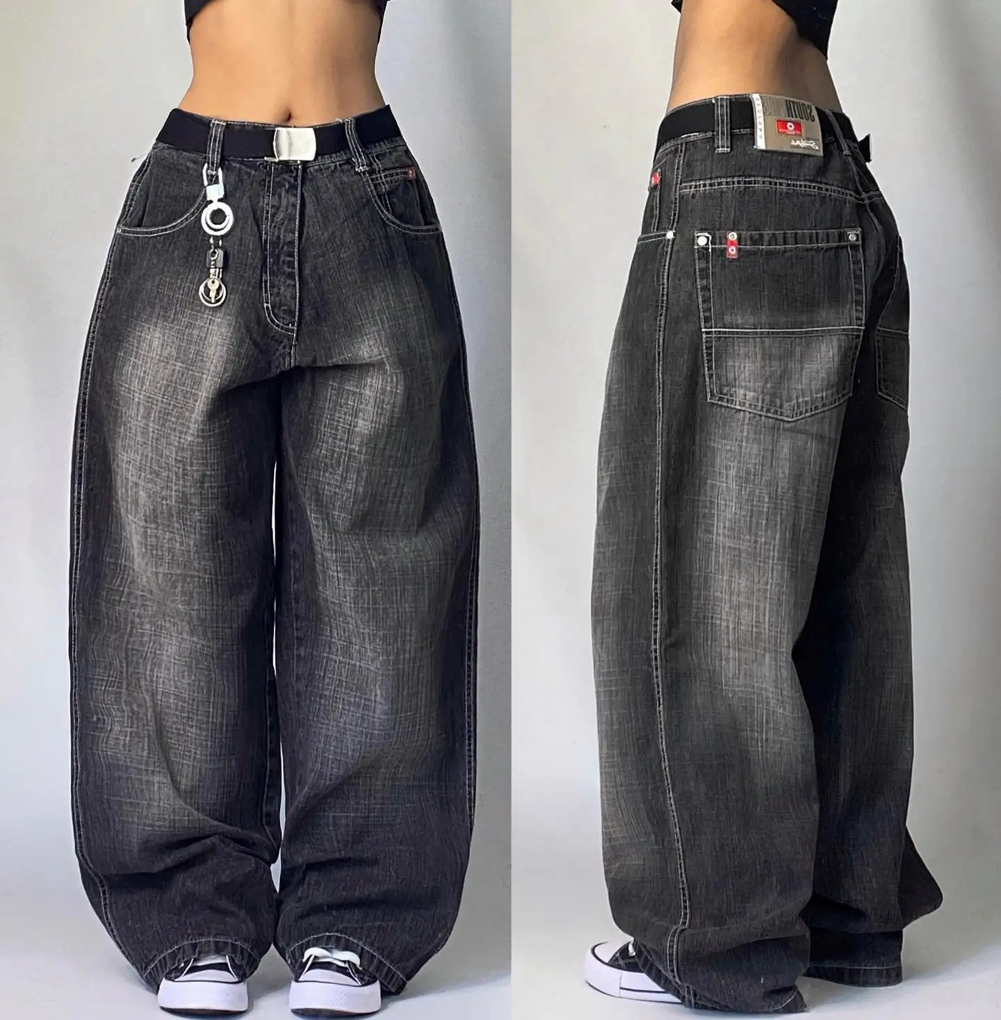 American New Fashion Oversized Pattern Printed Washed Jeans Men Y2K Gothic Rock Popular Casual Joker High Waist Wide Leg Pants American New Fashion Oversized Pattern Printed Washed Jeans Men Y2K Gothic Rock Popular Casual Joker High Waist Wide Leg Pants - Image 13