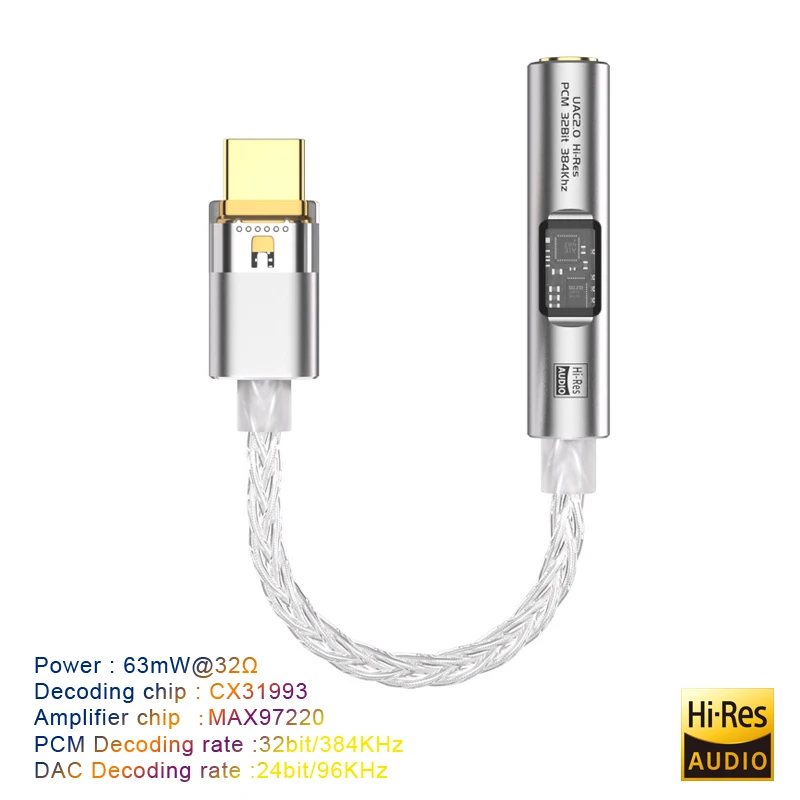 Usb-C Auf 3,5 Mm Klinke Dac – Hifi Kopfhöreradapter Mit Cx31993 Und Pcm 384 Khz Usb-C Auf 3,5 Mm Klinke Dac – Hifi Kopfhöreradapter Mit Cx31993 Und Pcm 384 Khz - Image 9