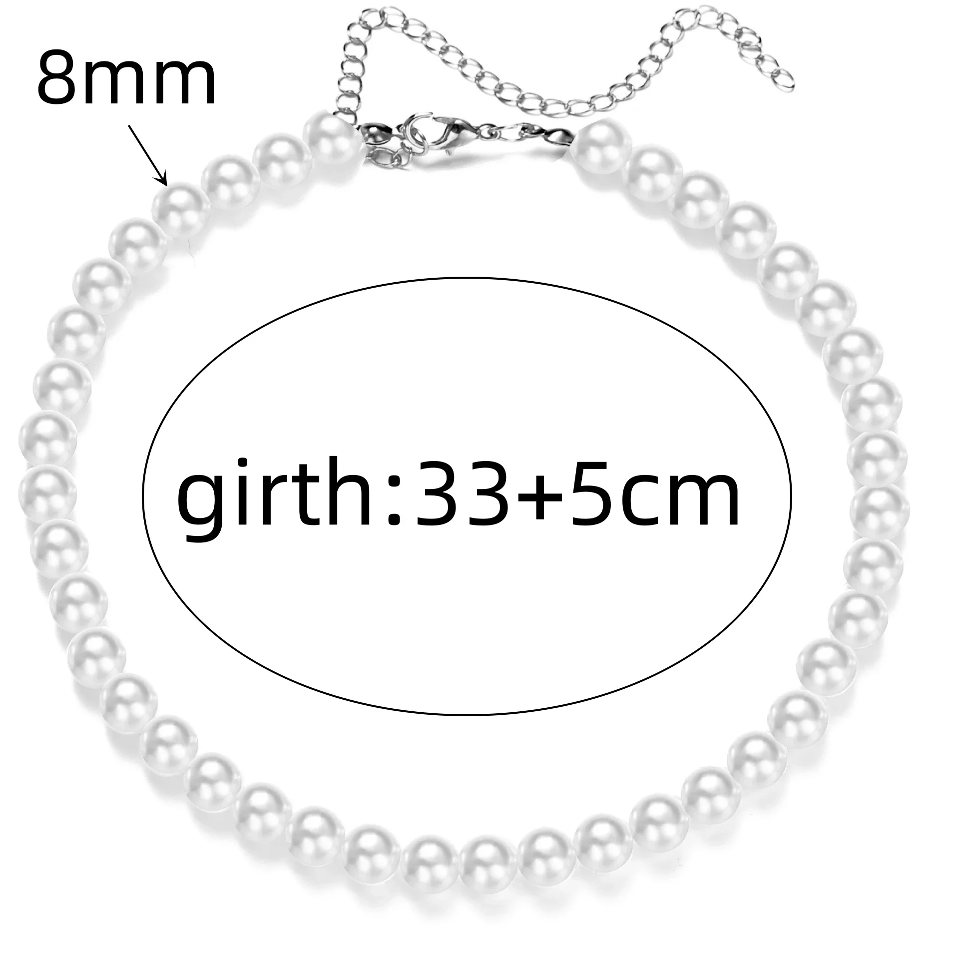 Trend 4-8Mm Weiße Perle Halskette Schlüsselbein Kette Für Frauen Klassische Elegante Hochzeit Hals Schmuck Liebe Anhänger Geschenk Trend 4-8Mm Weiße Perle Halskette Schlüsselbein Kette Für Frauen Klassische Elegante Hochzeit Hals Schmuck Liebe Anhänger Geschenk - Image 11