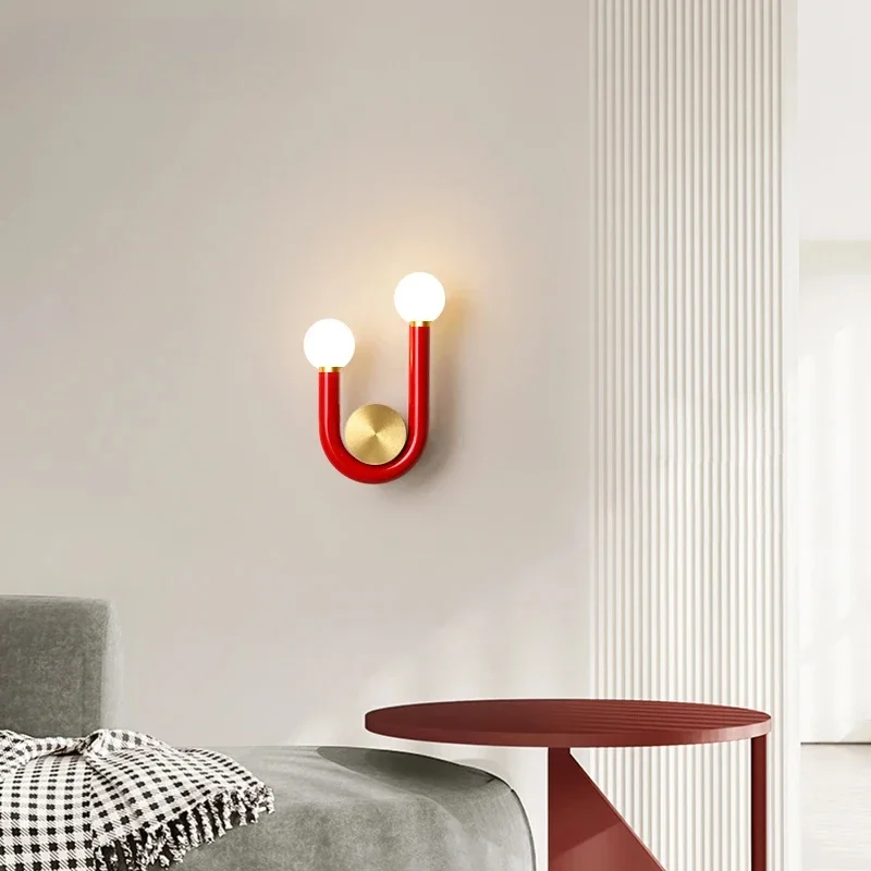Moderne Rot/Blau/Rosa Led Wandleuchte Dekor Beleuchtung U-Förmige Nachttischlampe Für Schlafzimmer Wohnzimmer Gang Dekorative Wandleuchte Moderne Rot/Blau/Rosa Led Wandleuchte Dekor Beleuchtung U-Förmige Nachttischlampe Für Schlafzimmer Wohnzimmer Gang Dekorative Wandleuchte - Image 5