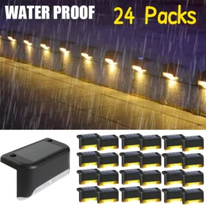 4/8/12/24Pcs Solar Deck Lichter Im Freien Wasserdichte LED Zaun Lichter Schritt Garten Dekorieren Lampe für Terrasse Treppen Geländer Pathway