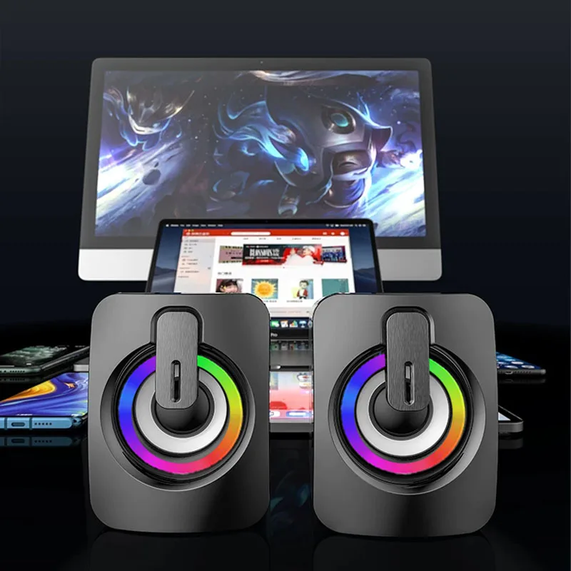 Pc-Lautsprecher Mit Hifi-Stereo, Usb, Mikrofon &Amp; Led-Beleuchtung – Kabelgebundene Soundbox Für Desktop-Computer Pc-Lautsprecher Mit Hifi-Stereo, Usb, Mikrofon &Amp; Led-Beleuchtung – Kabelgebundene Soundbox Für Desktop-Computer - Image 4